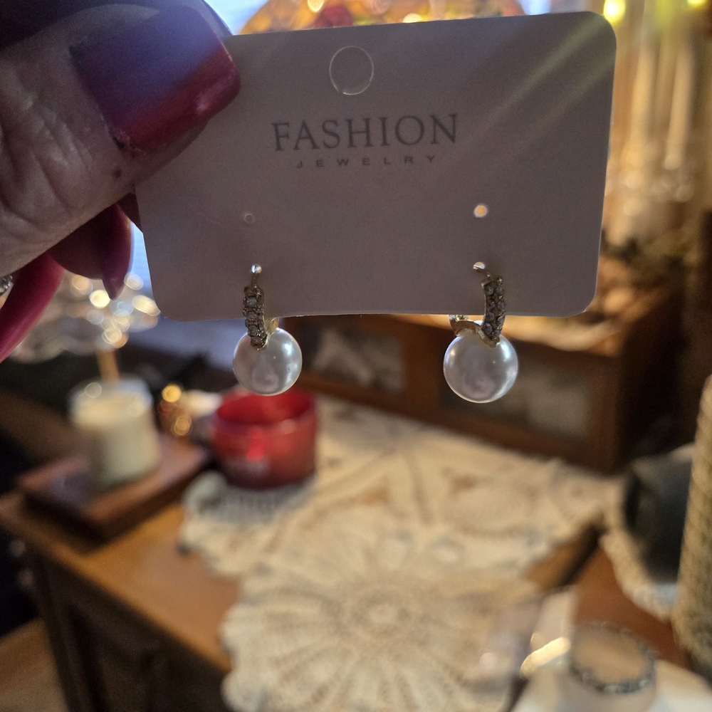 Elegant Pearl Hoop Earrings